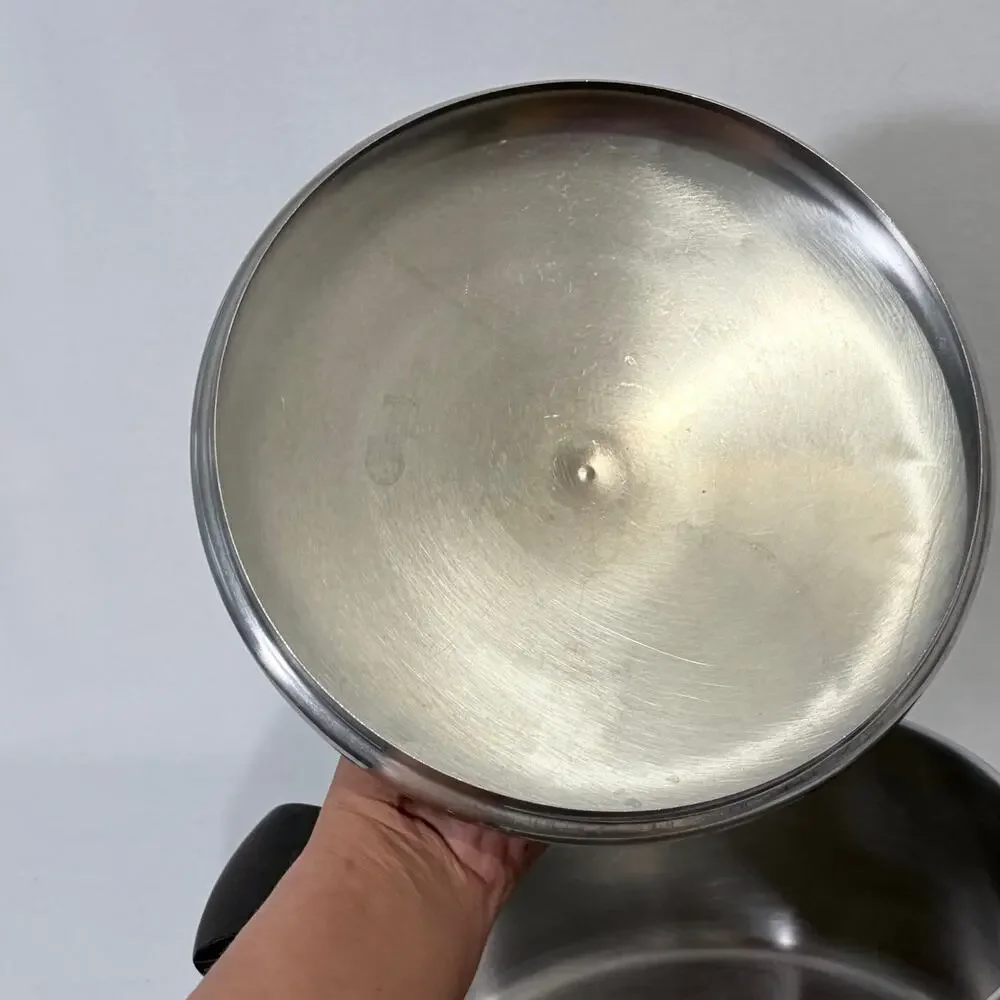 Revere Ware 1801 4 1/2 Qt Stainless Steel Stock Pot with Lid Double Ring Stamp
